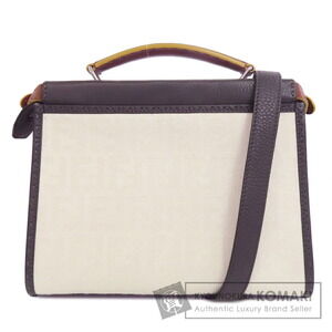 Fendi Peekaboo Fit Selleria Handbag Canvas Leather
